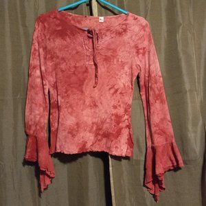 Tie Dye 70s Long Bell Sleeved Shirt